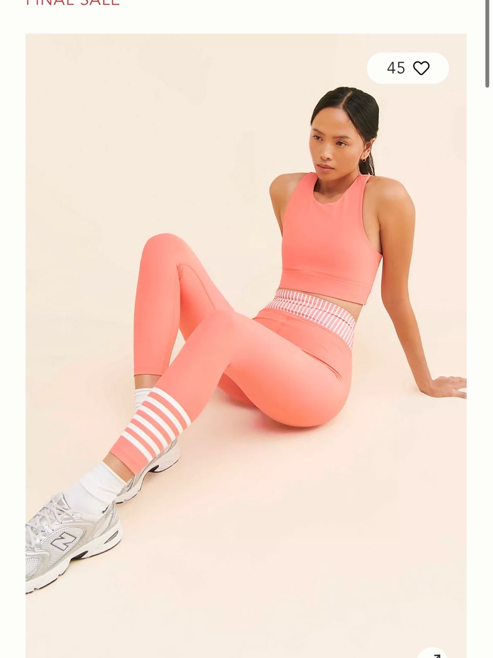 Addison Bay x Nuuly High-Rise Coral Active Leggings - Plus Size - 1X - SEE SET! - Picture 3 of 11